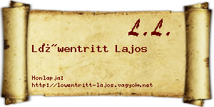 Löwentritt Lajos névjegykártya